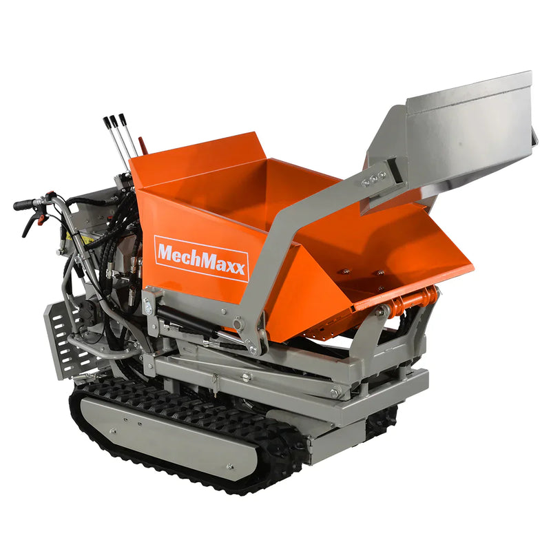 1100lbs Capacity 10HP 301cc Gas Engine Tracked Dumper Hydraulic Tipping and Lifting with Front Shovel