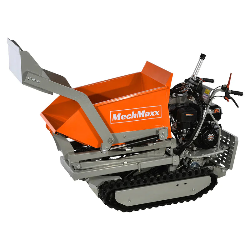 1100lbs Capacity 10HP 301cc Gas Engine Tracked Dumper Hydraulic Tipping and Lifting with Front Shovel