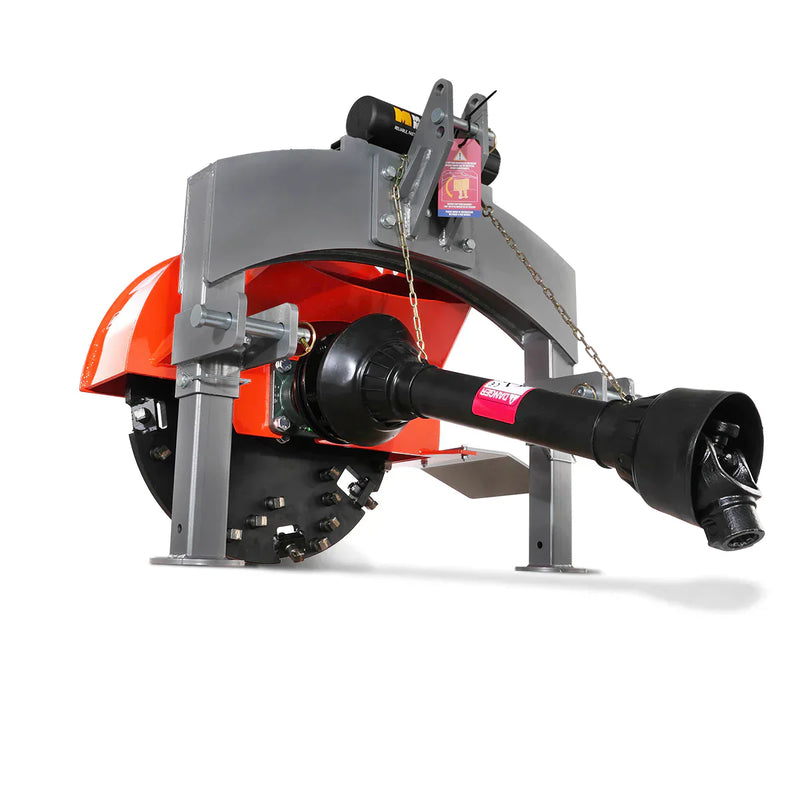 3-Point Hitch PTO Stump Grinder with 34 Carbide Teeth & Slip Clutch for 15-45hp Tractor; Model SG24