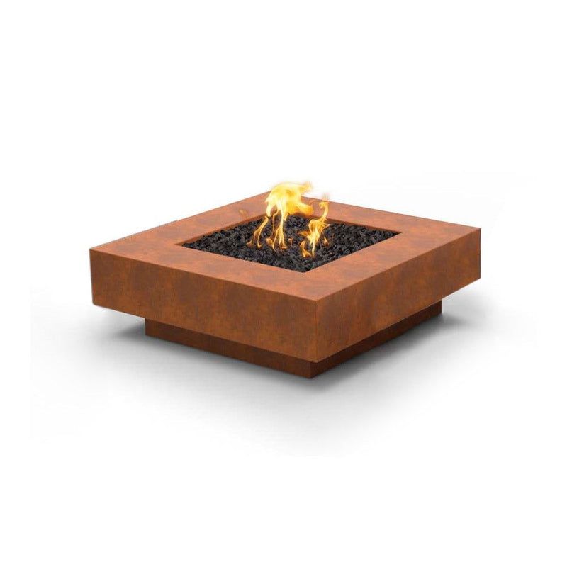 The Outdoor Plus 36" Square Cabo Outdoor Fire Pit - Corten Steel - Match Lit - Natural Gas | OPT-CBSQ36CS-NG