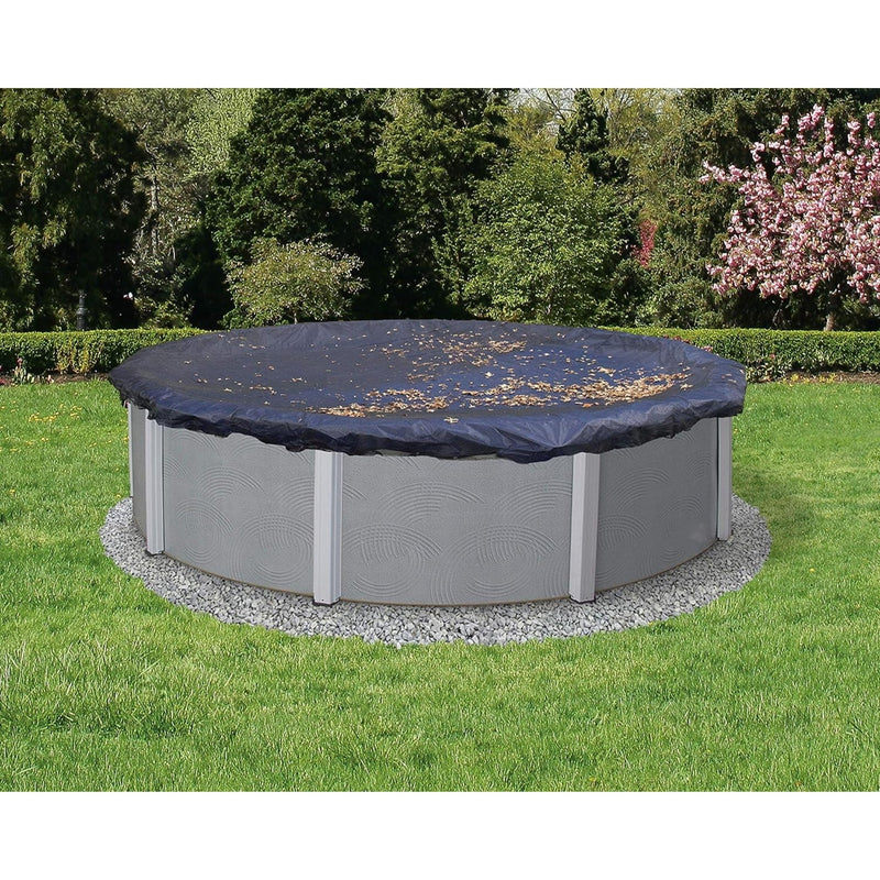 GLI 12-Foot Round Leaf Net Winter Above Ground Swimming Pool Cover | 45-0012RD-LNT-3-BX