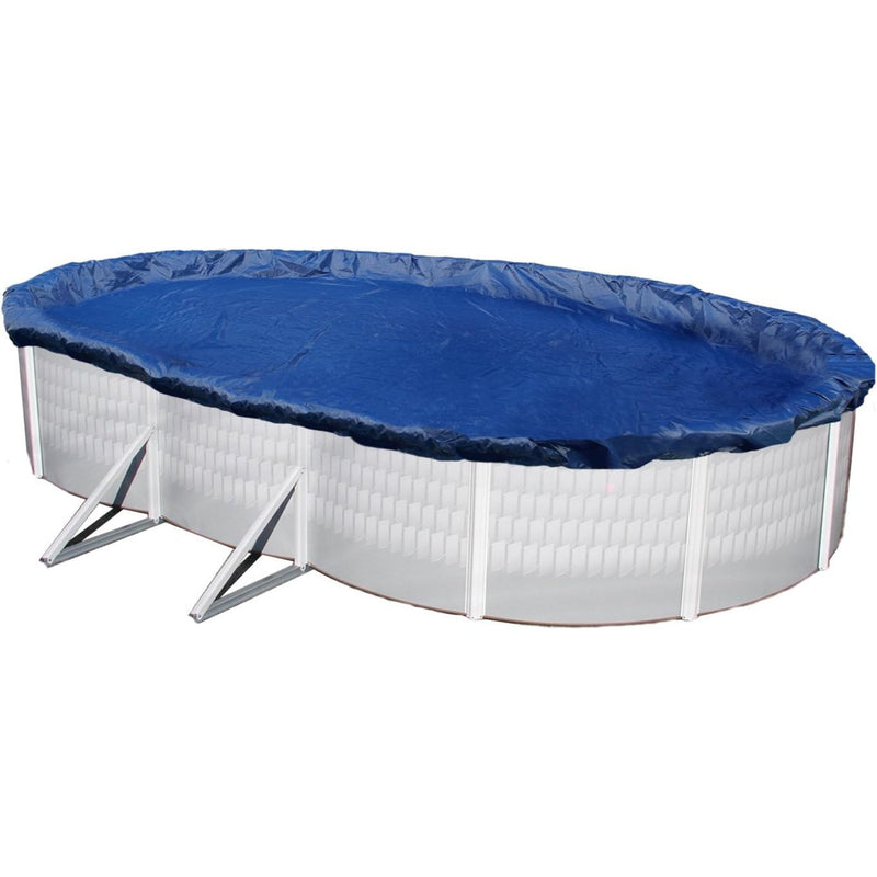 GLI 18 X 34-Feet Oval Classic Solid Above Ground Swimming Pool Cover With 3-Feet Overlap | 45-1834OV-CLA-3-BX