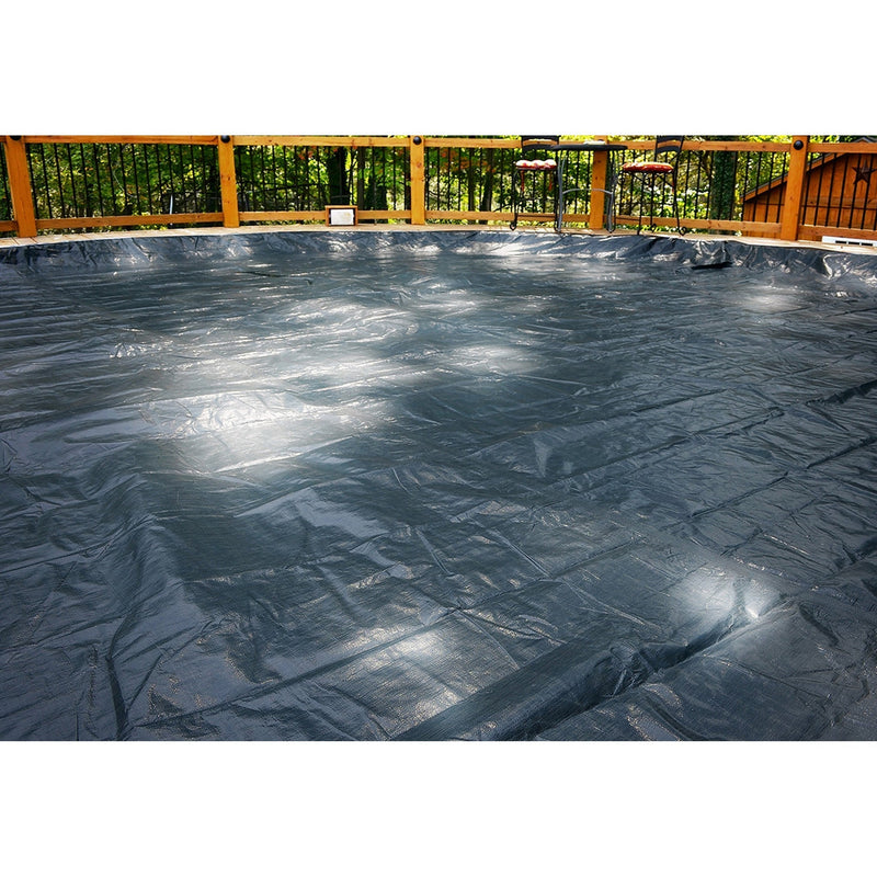 GLI 28' Round Above Ground Premium Swimming Pool Cover With 4' Overlap | 45-0028RD-PRM-4-BX-SLV