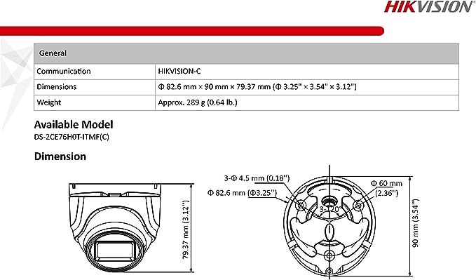 Hikvision TurboHD 5MP Outdoor Smart IR Turret Analog Camera, 2.8mm Fixed Lens, White | DS-2CE78H0T-IT3F (2.8MM)