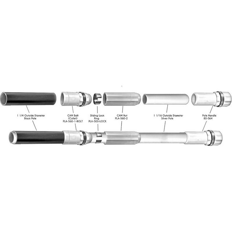 Jed Pool JED5055016 Telescopic Pole | 8-Feet to 16-Feet L