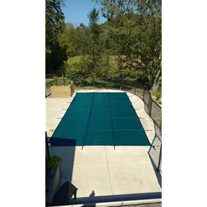 Loop-Loc 15-Year Solid Safety In Ground Swimming Pool Cover | Rectangle 14' x 28' | No Outside Step | Drain Panel | LLS1428