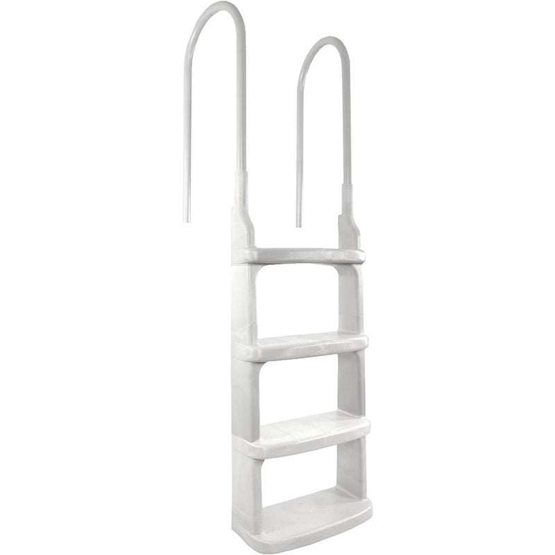 Main Access 200200 Easy Incline Above Ground Swimming Swimming Pool Ladder with Complete Entry System and Aluminum Handrails | White | 200200