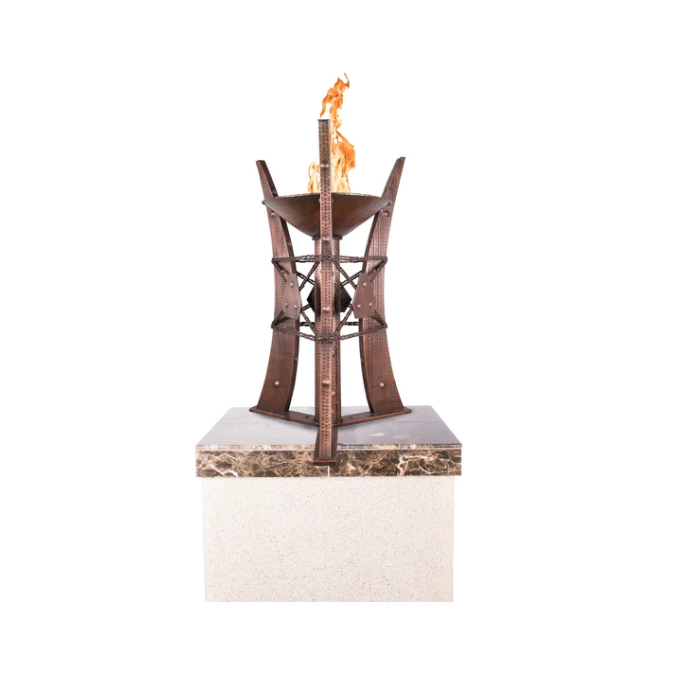 The Outdoor Plus 22" Square Bastille Fire Pit Ornament - Hammered Copper - | OPT-FTWRTOP2-NG