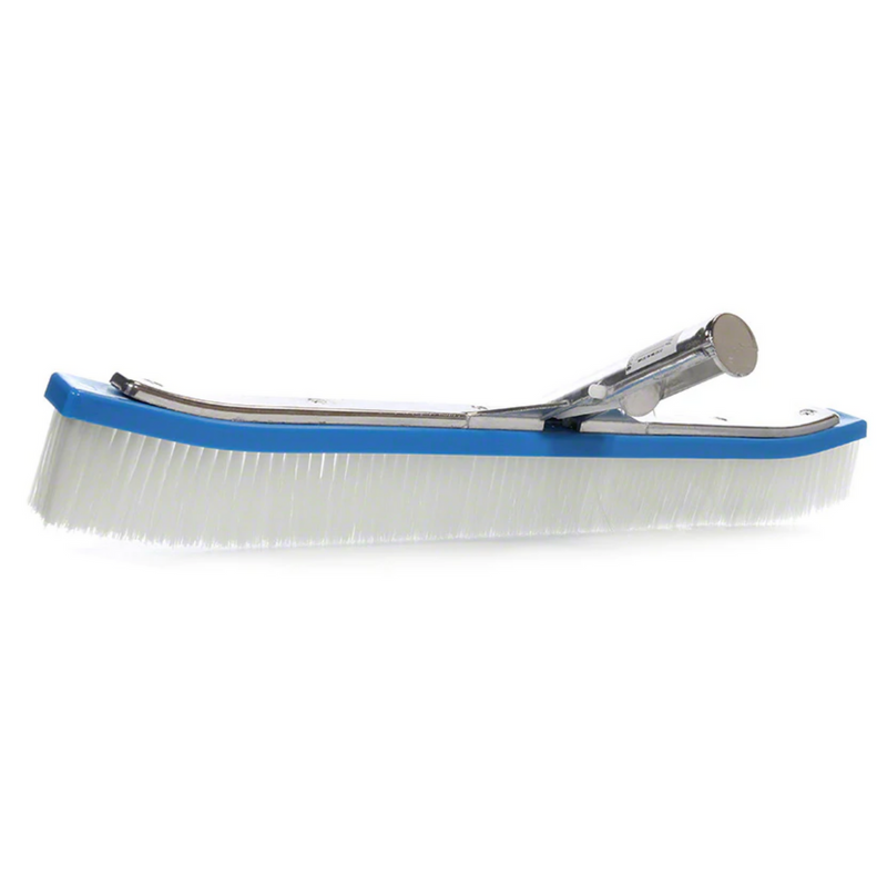 Pentair R111046 18-Inch 92 Aliminum Back Curved Swimming Pool Brush with White Nylon Bristle