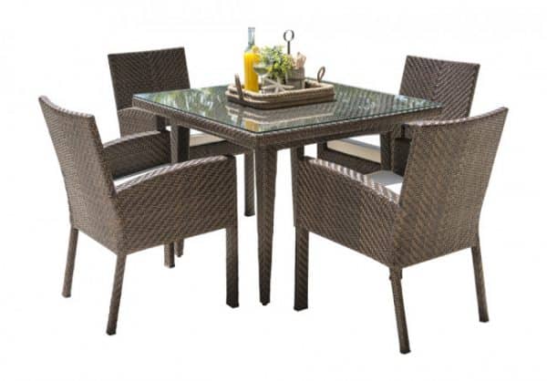 Panama Jack Oasis Collection 40" Square Dining Table with Umbrella Hole 40 x 40 x 30  | PJO-2201-JBP-40