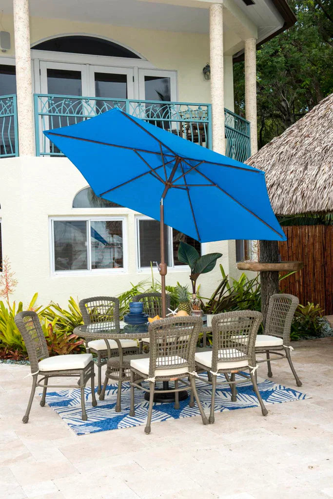 Panama Jack 9ft Diameter Aluminum Crank Umbrella Blue Fabric | PJO-6001-BLUE