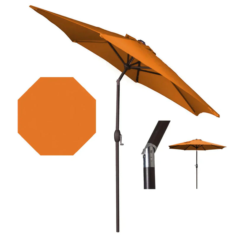 Panama Jack 9ft Diameter Aluminum Crank Umbrella Orange Fabric | PJO-6001-ORG