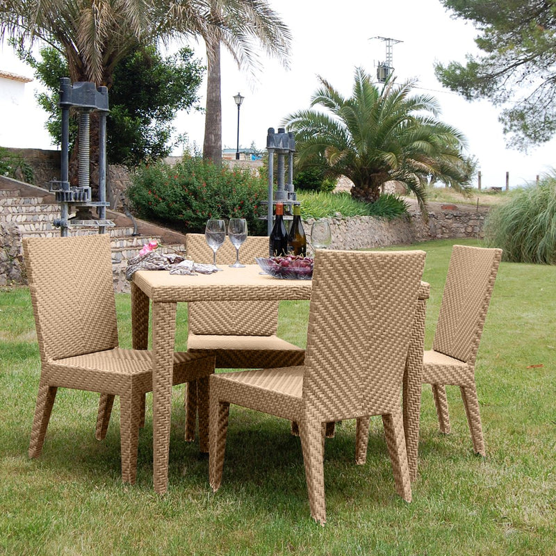 Panama Jack Austin Collection 5 Piece Side Chair Dining Set | PJO-3801-NAT-5DS