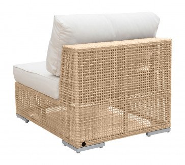 Panama Jack Austin Collection Armless Chair with Outdoor Off-White Fabric | PJO-3801-NAT-A