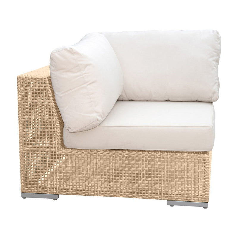 Panama Jack Austin Collection Corner Chair with Outdoor Off-White Fabric | PJO-3801-NAT-C