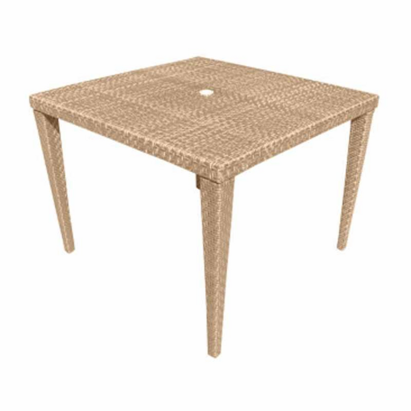 Panama Jack Austin Collection Square 40" Dining Table KD W/ Umbrella Hole 40 x 40 x 30 | PJO-3801-NAT-SQ