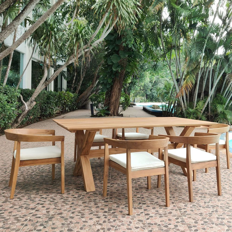 Panama Jack Bali Teak Collection Rectangular Table 78.5 x 39.5 x 29.5 | PJO-3601-NAT-RT