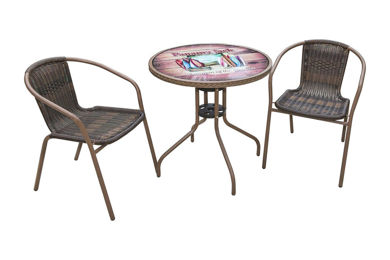 Panama Jack Café Collection 3 Piece Bistro Set of Chairman of the Boards | PJO-9001-ESP-3CB