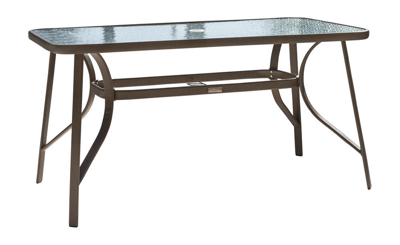 Panama Jack Café Collection 55" Rectangular Dining Table With Hammered Tempered Glass 55 x 32 x 29 | PJO-9001-ESP-RT