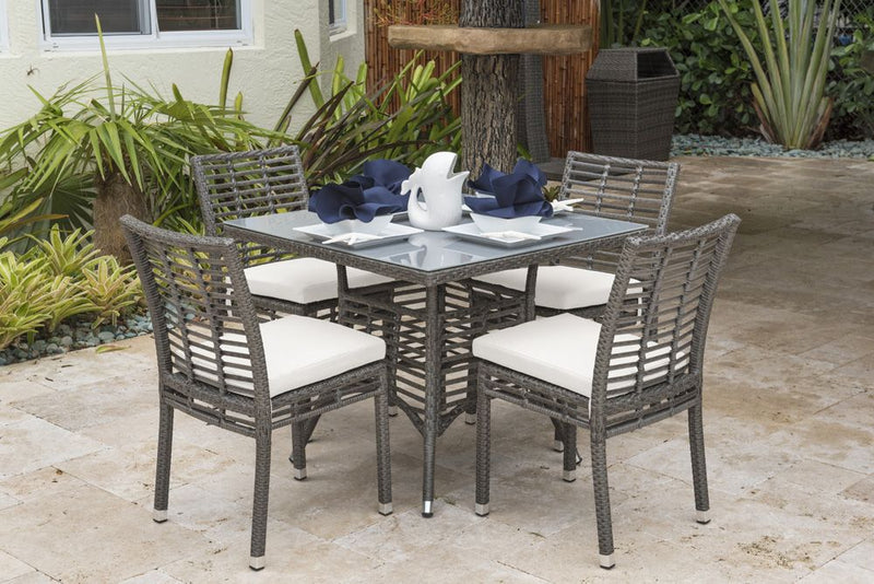 Panama Jack Graphite Collection 5 Piece Side Chair Dining Set | PJO-1601-GRY-5DS