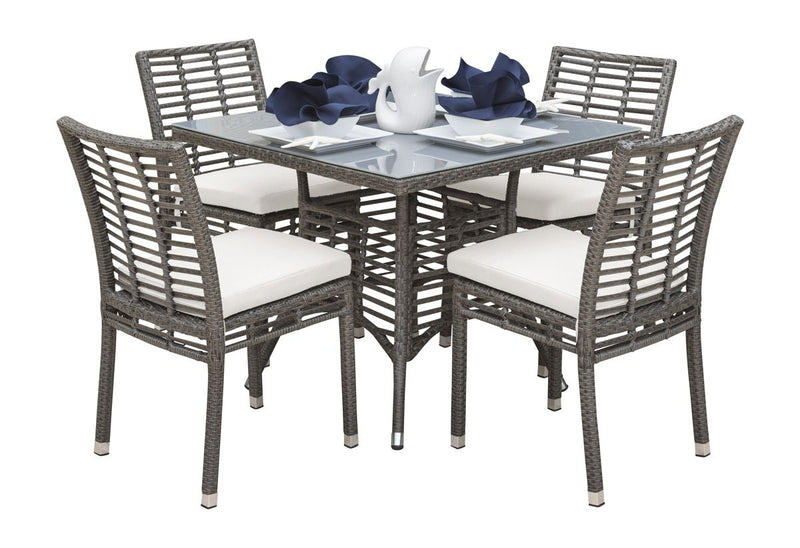 Panama Jack Graphite Collection 5 Piece Side Chair Dining Set | PJO-1601-GRY-5DS