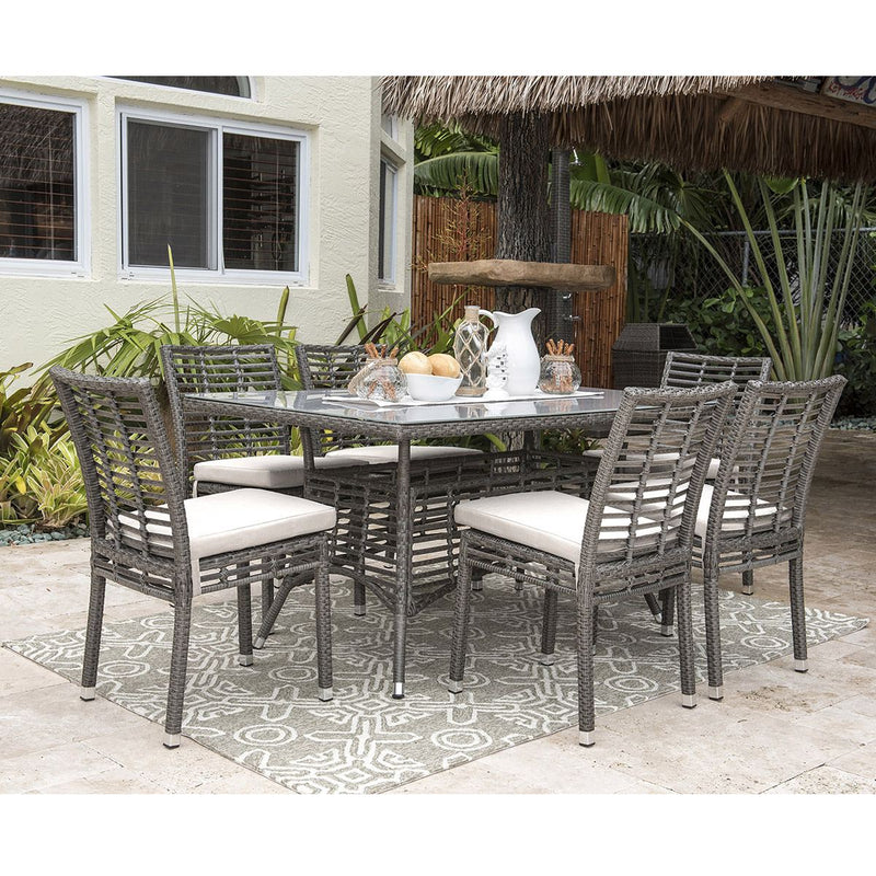 Panama Jack Graphite Collection 7 Piece Rectangular Dining Set | PJO-1601-GRY-7DS