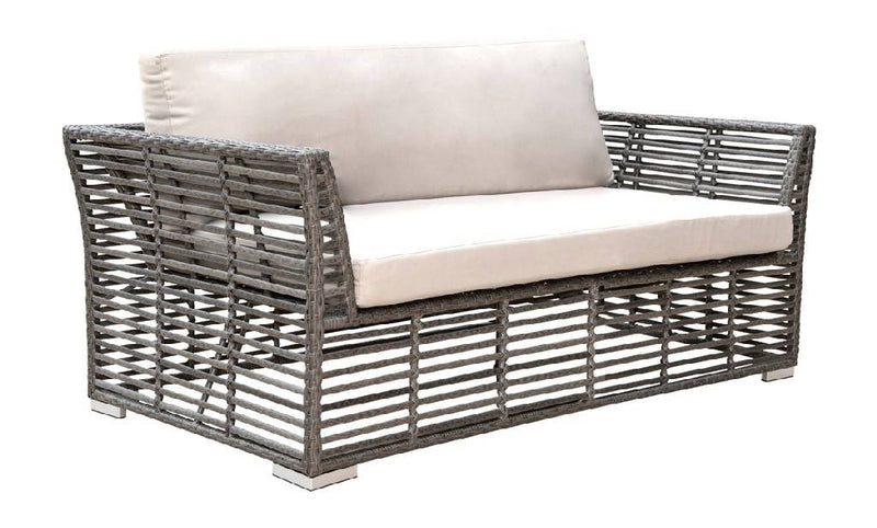 Panama Jack Graphite Collection Loveseat with Outdoor Off-White Fabric | PJO-1601-GRY-LS