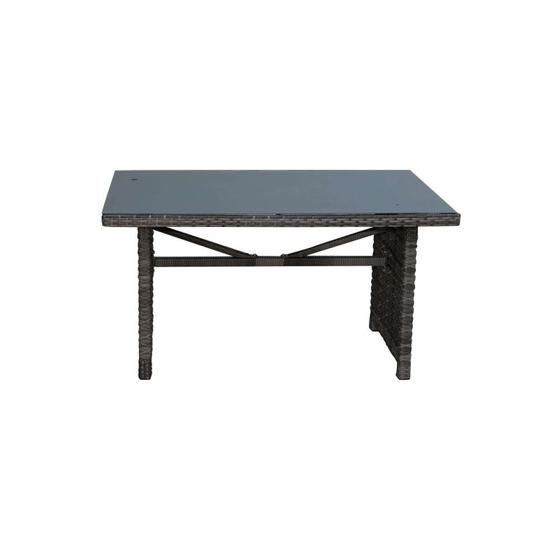 Panama Jack Graphite Collection Rectangular High Coffee Table with Grey Tempered Glass 47.5 x 28 x 26 | PJO-1601-GRY-RC