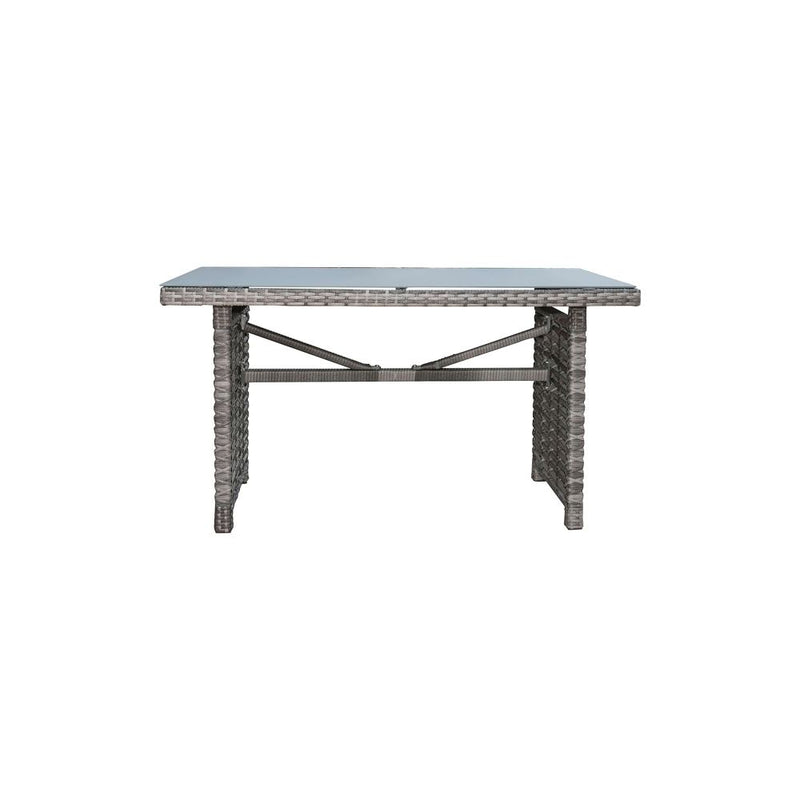 Panama Jack Graphite Collection Rectangular High Coffee Table with Grey Tempered Glass 47.5 x 28 x 26 | PJO-1601-GRY-RC