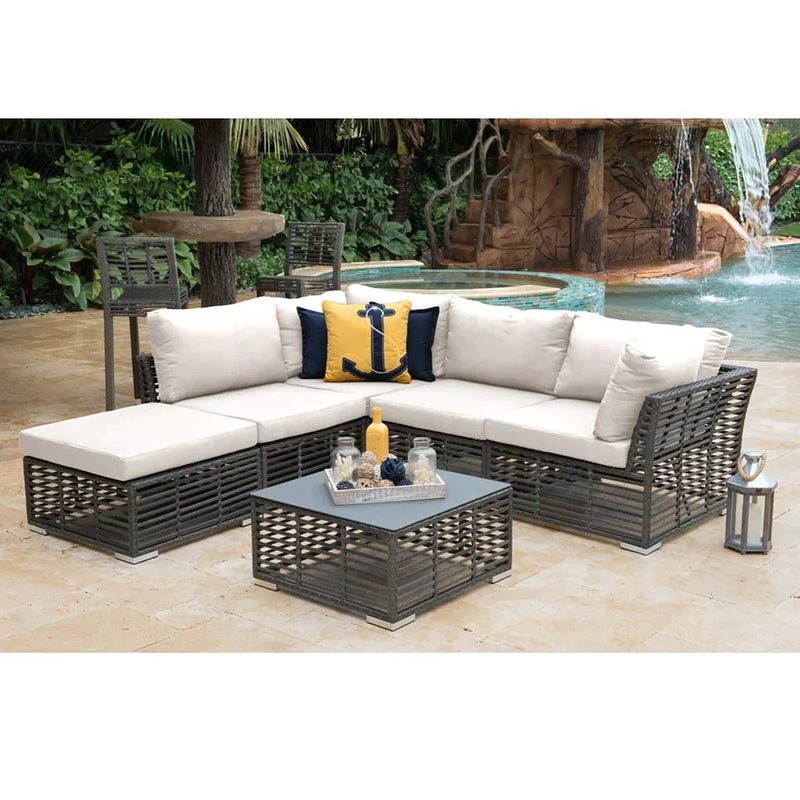 Panama Jack Graphite Collection Square Coffee Table Woven Top 28 x 28 x 14