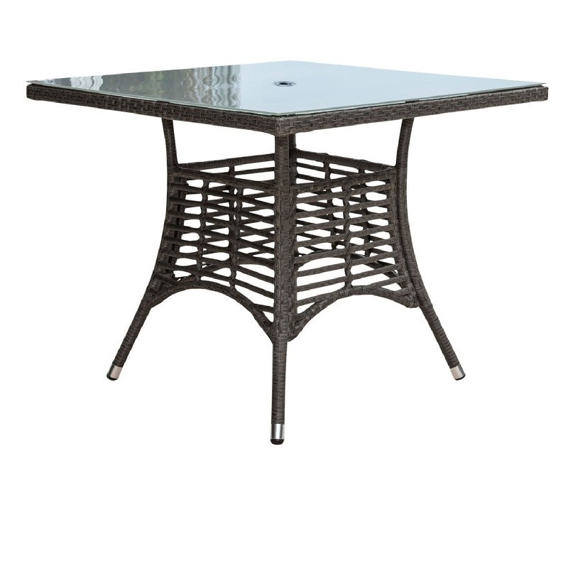 Panama Jack Graphite Collection Square Dining Table 36"  with Grey Tempered Glass 36 x 36 x 30 | PJO-1601-GRY-SQ