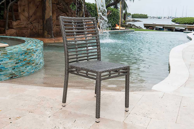 Panama Jack Graphite Collection Stackable Side Chair | PJO-1601-GRY-SC