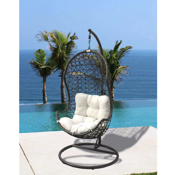 Panama Jack Hanging Chair W/ Metal Stand & Cushions KD | PJO-9001-GB-HC