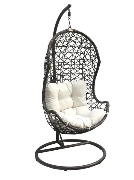 Panama Jack Hanging Chair W/ Metal Stand & Cushions KD | PJO-9001-GB-HC