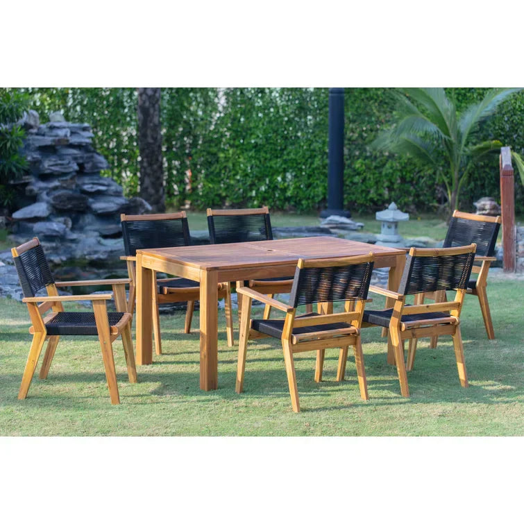 Panama Jack Laguna Collection 7 Piece Rectangular Dining Set | PJO-3301-ACA-7DA