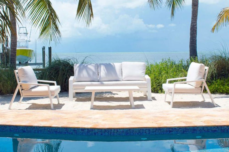 Panama Jack Mykonos Collection 4 Piece Seating Set | PJO-2401-WHT-4PS