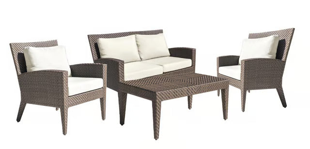 Panama Jack Oasis Collection 4 Piece Seating Set with Outdoor Off-White Fabric | PJO-2201-JBP-4PL