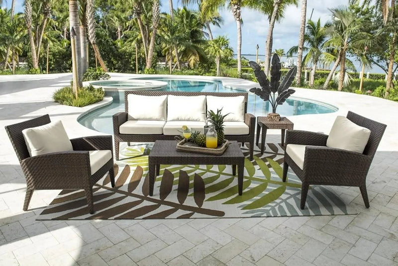 Panama Jack Oasis Collection Sofa with Outdoor Off-White Fabric | PJO-2201-JBP-S