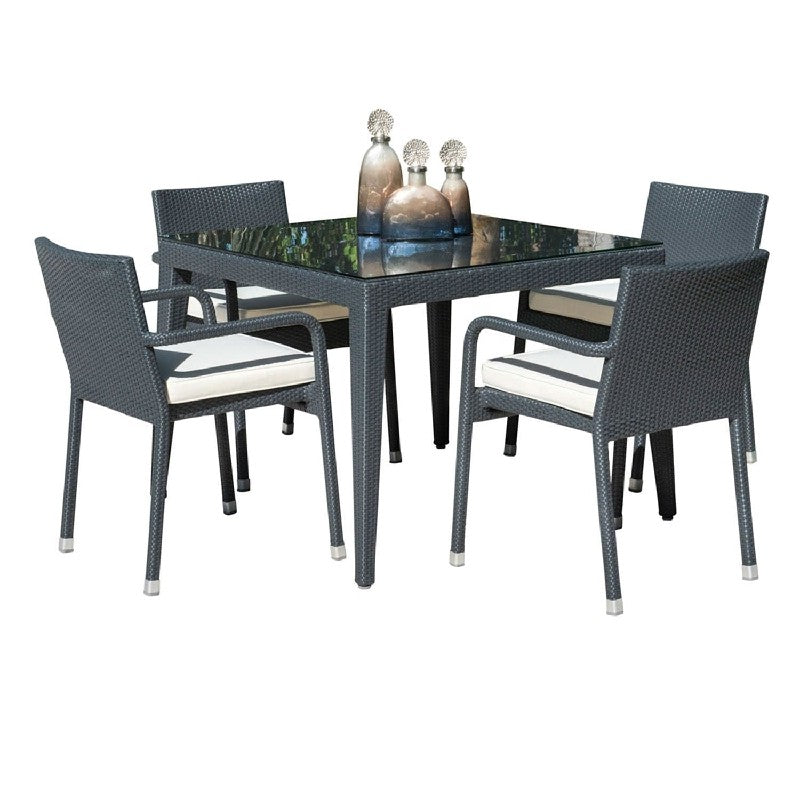 Panama Jack Onyx Collection 5 Piece Side Chair Dining Set | PJO-1901-BLK-5DA