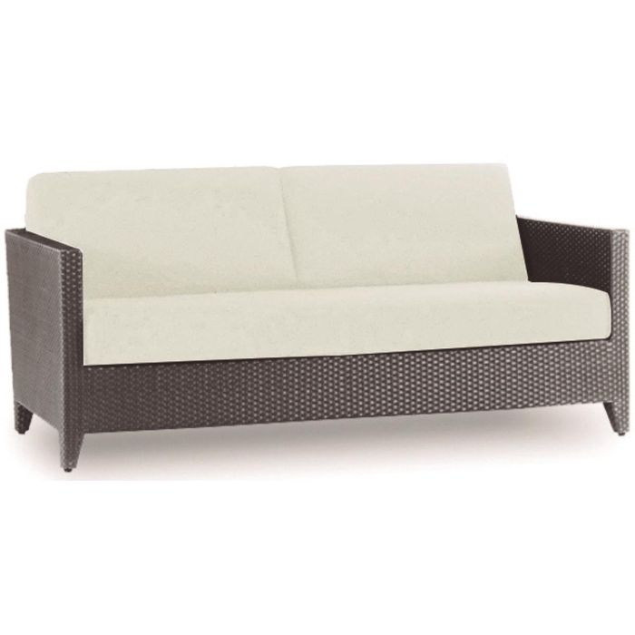 Panama Jack Onyx Collection Loveseat with Outdoor Off-White Fabric | PJO-1901-BLK-LS