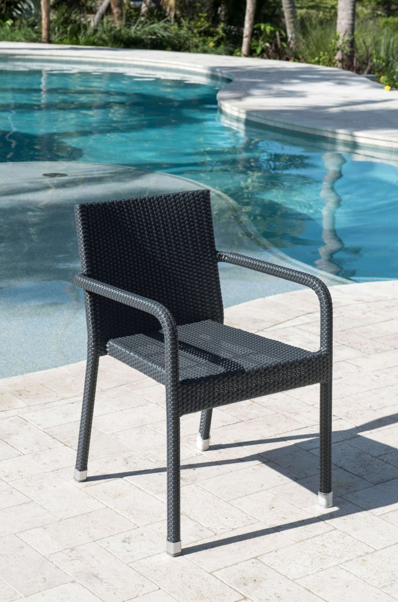 Panama Jack Onyx Collection Stackable Arm Chair | PJO-1901-BLK-AC