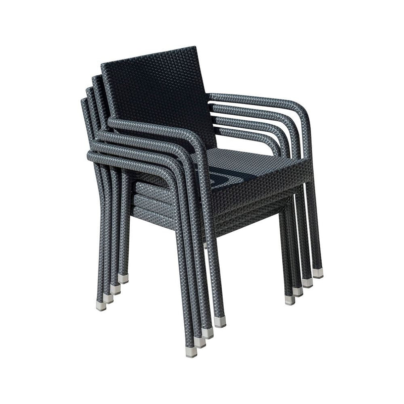 Panama Jack Onyx Collection Stackable Arm Chair | PJO-1901-BLK-AC