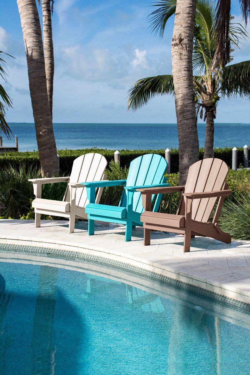 Panama Jack Polyresin Teal Folding Adirondack Chair | PJO-4001-TEAL