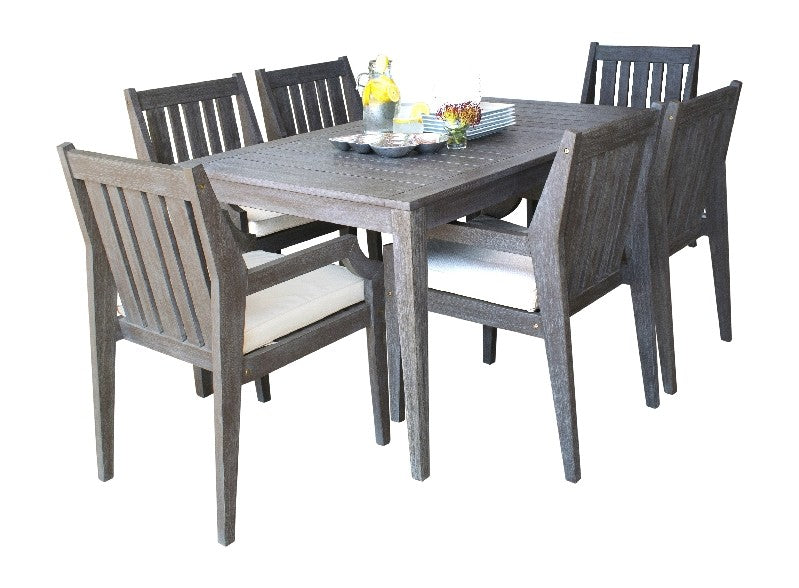 Panama Jack Poolside Collection 7 Piece Rectangular Dining Set | PJO-2701-GRY-7DA