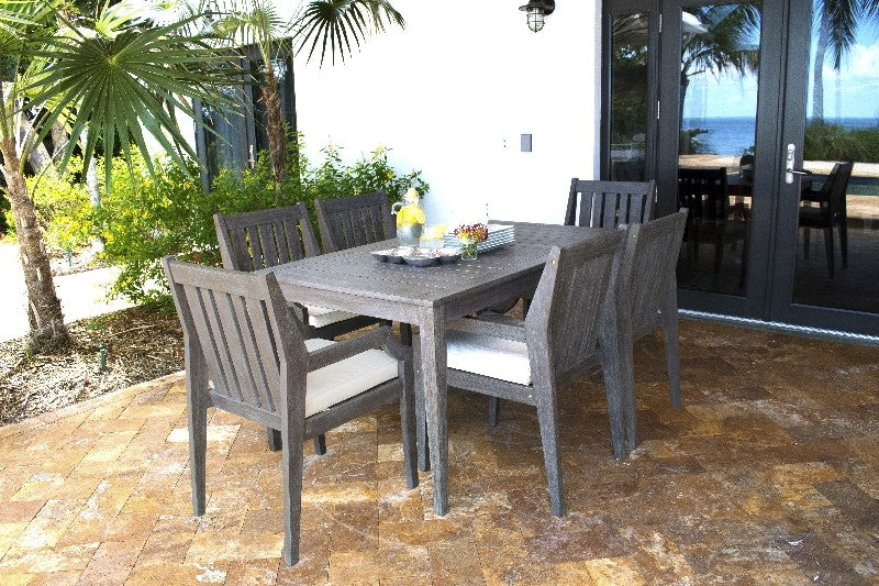 Panama Jack Poolside Collection 7 Piece Rectangular Dining Set | PJO-2701-GRY-7DA