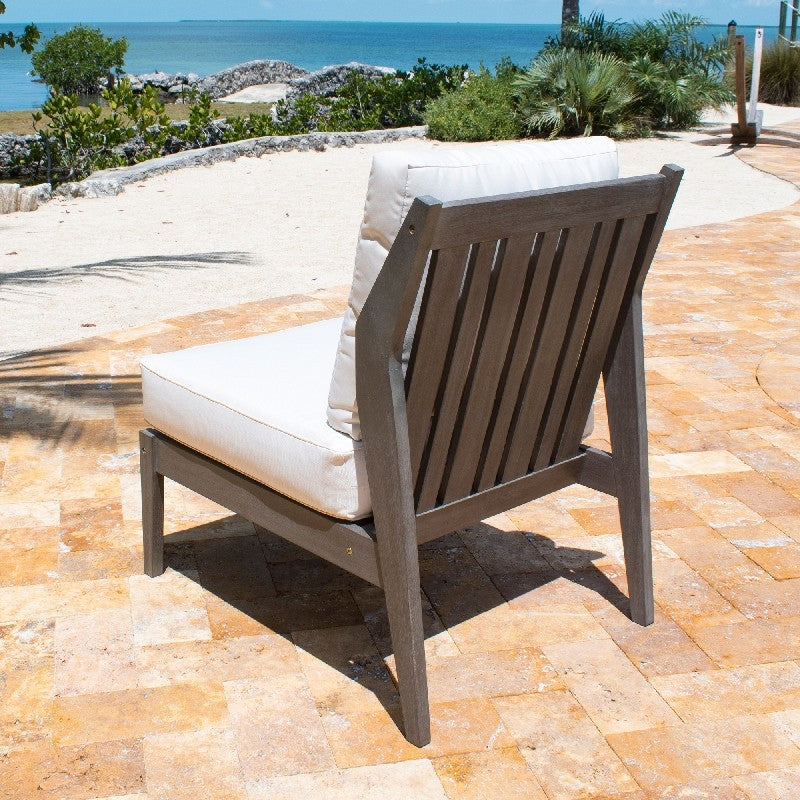 Panama Jack Poolside Collection Armless Chair with Outdoor Off-White Fabric  | PJO-2701-GRY-A