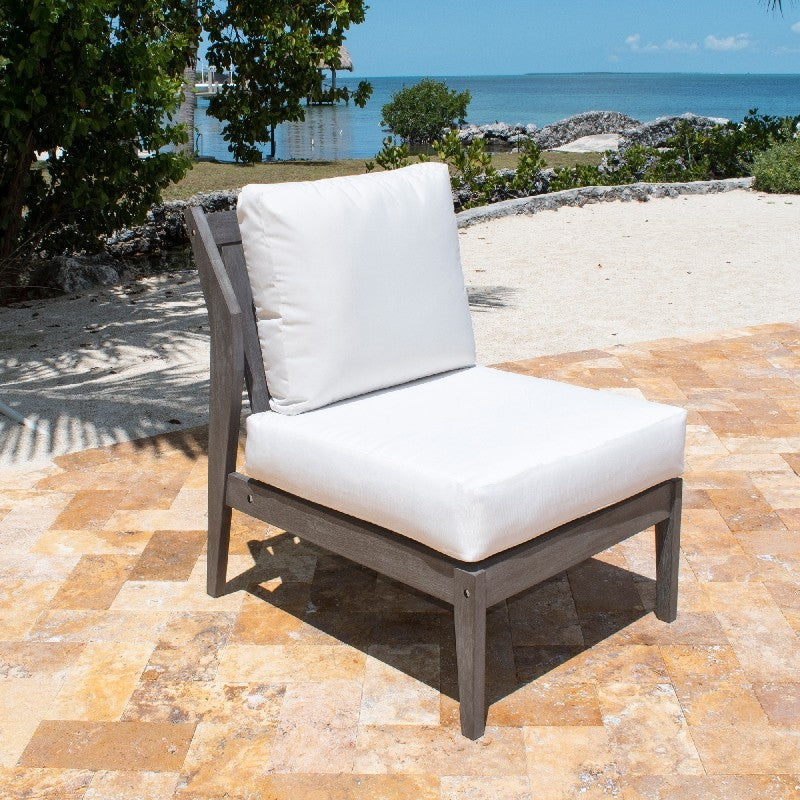 Panama Jack Poolside Collection Armless Chair with Outdoor Off-White Fabric  | PJO-2701-GRY-A