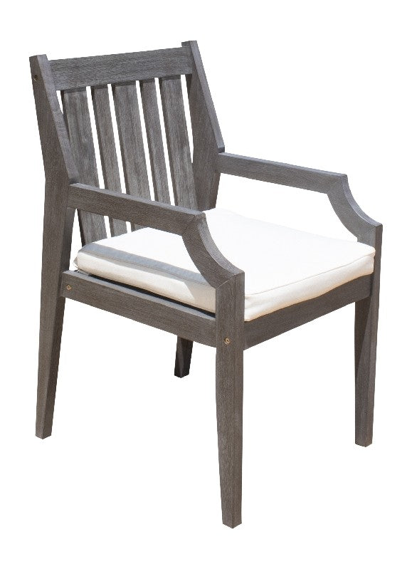 Panama Jack Poolside Collection Dining Armchair  with Outdoor Off-White Fabric | PJO-2701-GRY-AC