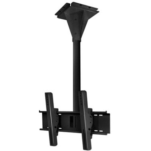 Peerless-AV 2' Wind Rated Concrete Ceiling Tilt Mount for 32" to 65" Outdoor TVs and Displays, Black | ECMU-02-C