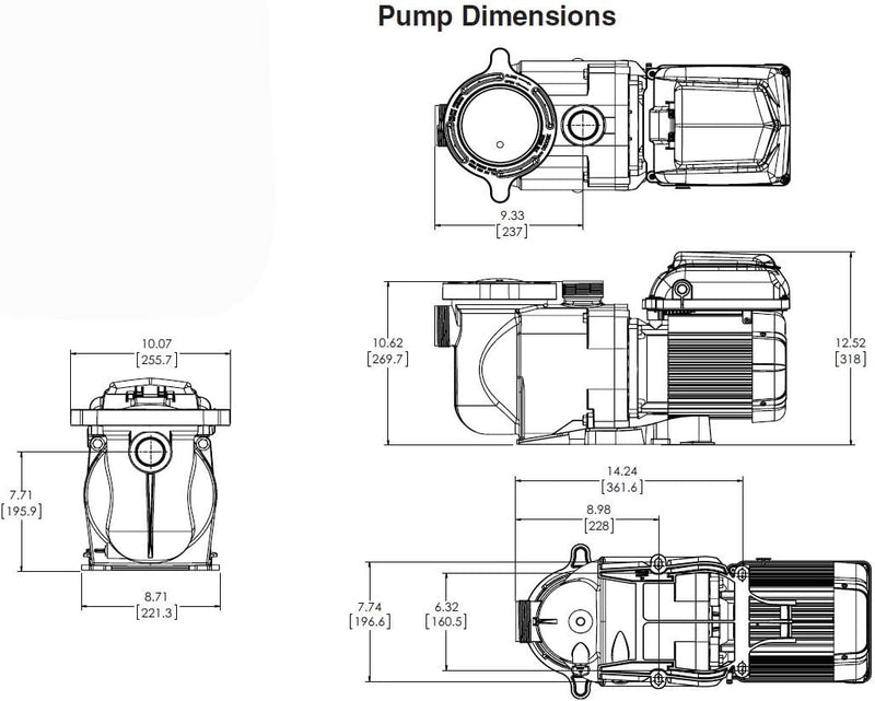 Pentair SuperFlo VS Energy Efficient Variable Speed Pool Pump Single Phase | 115/230V 50/60HZ 1.5HP | EC-342001